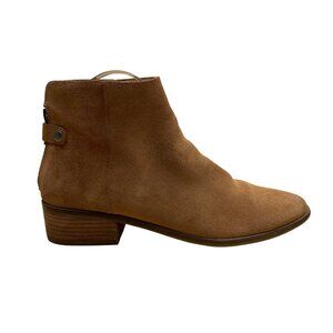 Vita Women's Brown Suede Side Zipper Back Strap Ankle Boots Size 8.5